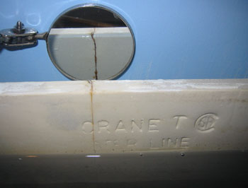 Cracked toilet tank